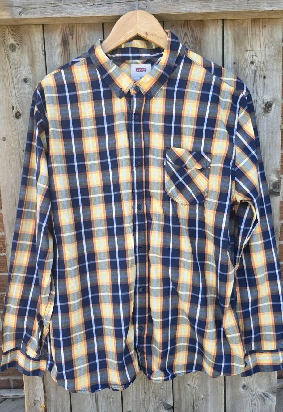 Levi's Plaid Long Sleeve Button Down Men's Shirt XXL 2XL